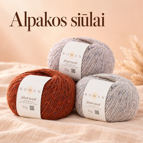 Alpakos siūlai kategorijos baneris