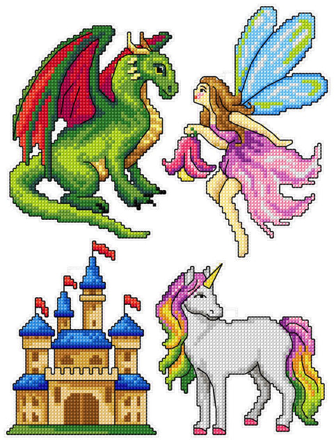 Crafting Spark Magic Heroes siuvinėjimo rinkinys kryželiu ant plastikinės kanvos 14 ct, 27 spalvų