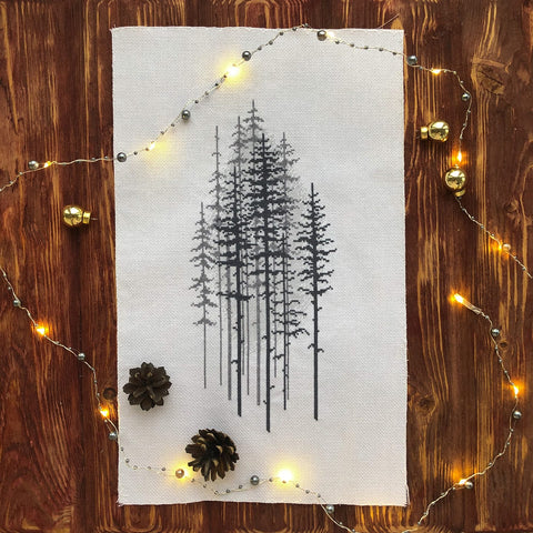 Charivna Mit siuvinėjimo rinkinys mišria technika „Ūkanotas miškas“, 15×29,5 cm