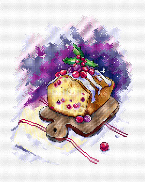 Crafting Spark siuvinėjimo rinkinys Tortas — Aida 16 ct 18×22 cm, 32 DMC spalvos