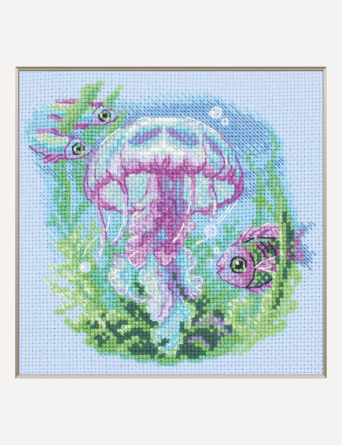 Siuvinėjimo kryželiu rinkinys „Mažoji medūza“ 15 x 15 cm
