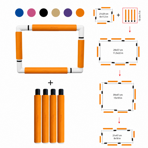 Spaustukinio siuvinėjimo rėmo prailginimas 18 cm, oranžinis