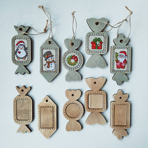 NeoCraft rankų darbo medinis rėmelis kryželiui 3×5 cm (tik rėmelis)