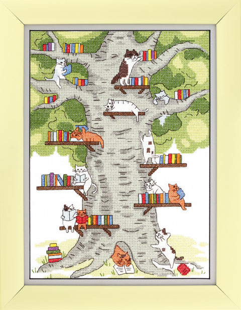 Crystal Art kryželių rinkinys „Biblioteka miške“ (Aida 14, 17 spalvų) Charivna Mit