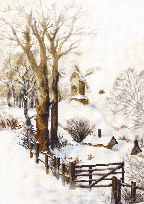 Charivna Mit kryželių rinkinys „Žiemos saulėtekis“, Aida 16, 27×38,5 cm