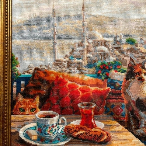 Siuvinėjimo kryželiu rinkinys „Stambulo katės“ 40 x 30 cm