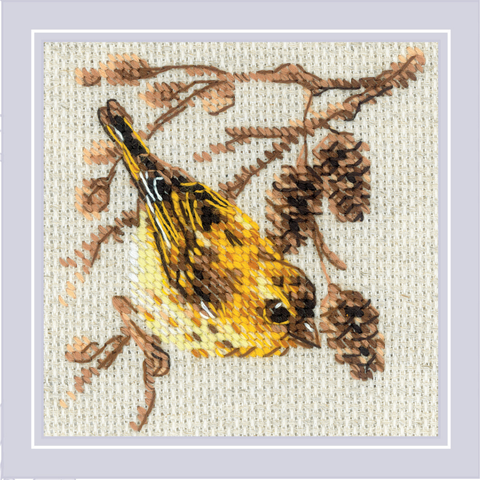 RIOLIS siuvinėjimo rinkinys „Siskin“ Nr.2329, 10x10 cm, Aida