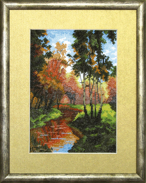 Charivna Mit siuvinėjimo rinkinys kryželiu „Auksinis ruduo“, Aida 16 — 14,5×20,5 cm