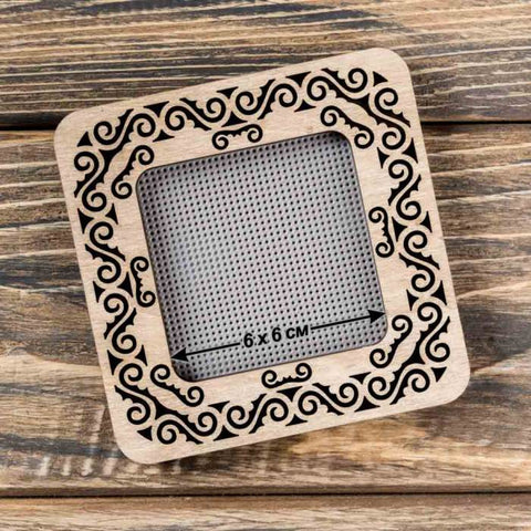 Mediniai magnetiniai siuvinėjimo lankeliai 6×6 cm — skirti kietiems paviršiams