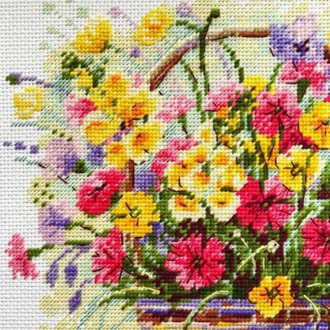 Siuvinėjimo kryželiu rinkinys „Žydinti vasara“ 25 x 25 cm