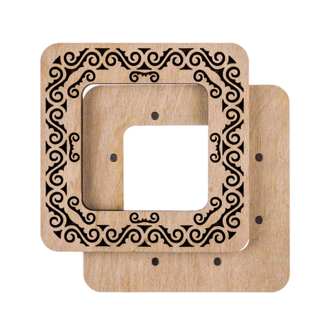 Mediniai magnetiniai siuvinėjimo lankeliai 6×6 cm — skirti kietiems paviršiams