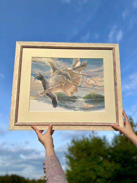Aine siuvinėjimo kryželių rinkinys „Motina Gamta — Dangus“ (40×30 cm, 14 ct)