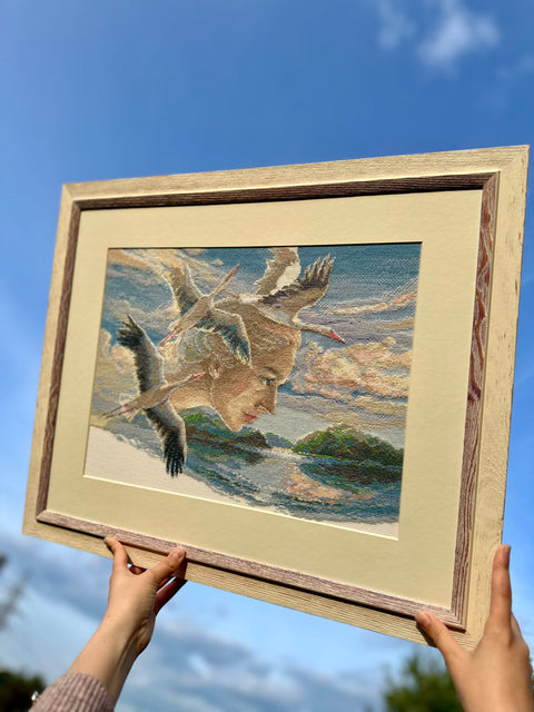Aine siuvinėjimo kryželių rinkinys „Motina Gamta — Dangus“ (40×30 cm, 14 ct)
