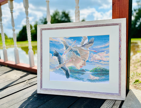 Aine siuvinėjimo kryželių rinkinys „Motina Gamta — Dangus“ (40×30 cm, 14 ct)
