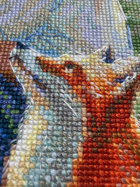 Aine siuvinėjimo rinkinys „Motina Gamta – Pieva“ (Olga Novitskaja, 40×30 cm, 14 ct)