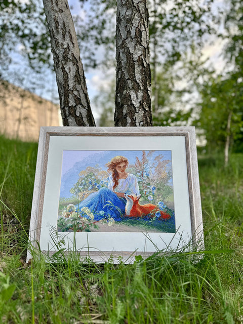 Aine siuvinėjimo rinkinys „Motina Gamta – Pieva“ (Olga Novitskaja, 40×30 cm, 14 ct)