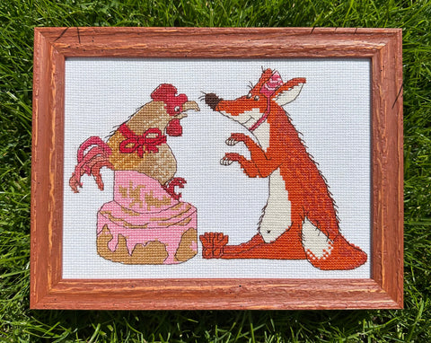 Laimingiausias gimtadienis — Aine kryželių siuvinėjimo rinkinys, 21×15 cm, 14 ct drobė