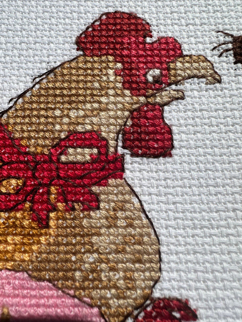 Laimingiausias gimtadienis — Aine kryželių siuvinėjimo rinkinys, 21×15 cm, 14 ct drobė