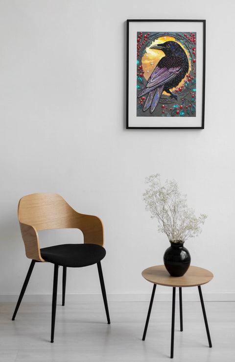 Abris Art karoliukų siuvinėjimo rinkinys "Juodasis kranklys" 25×35 cm – Preciosa karoliukai