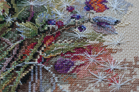Abris Art kryželių rinkinys „Miško kvėpavimas“ – 14 ct kanva, 40 spalvų, 26×33 cm