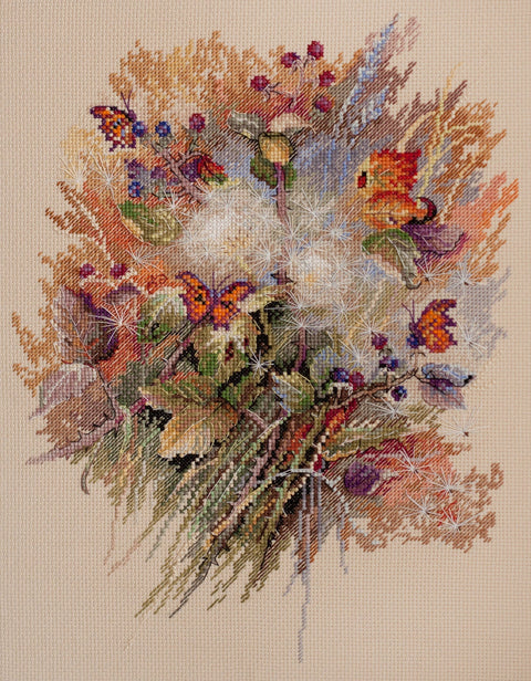 Abris Art kryželių rinkinys „Miško kvėpavimas“ – 14 ct kanva, 40 spalvų, 26×33 cm