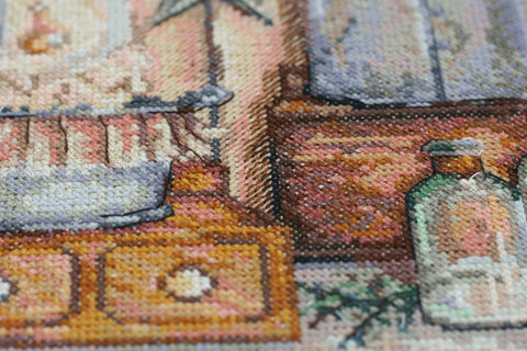 Abris Art kryželių rinkinys „Jauku namuose“ 25×38 cm, 14 ct, 39 spalvų