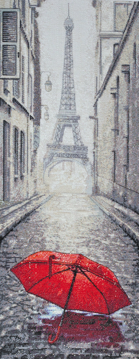 Abris Art siuvinėjimo kryželiu rinkinys Paryžiaus spalvos 25×64 cm (14 ct) su PRECIOSA karoliukais