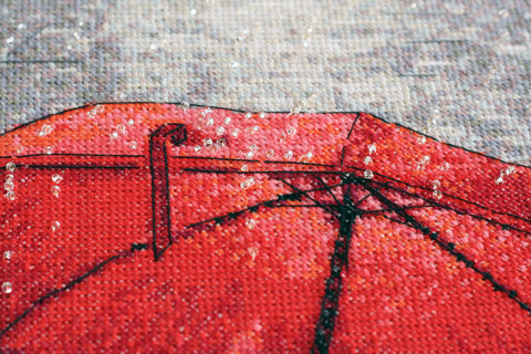 Abris Art siuvinėjimo kryželiu rinkinys Paryžiaus spalvos 25×64 cm (14 ct) su PRECIOSA karoliukais