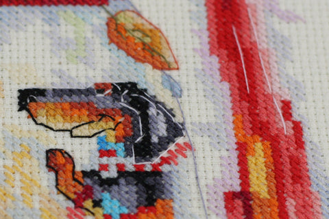 Abris Art siuvinėjimo kryželiu komplektas „Spalio šiluma“, 14 ct (16×24 cm)
