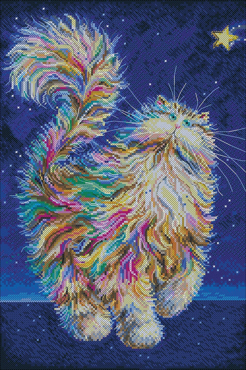 Abris Art „Krintanti žvaigždė“ — kryželių rinkinys 23×35 cm, 14 ct, 39 spalvų