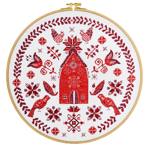 Abris Art siuvinėjimo rinkinys „Jauku“ su PRECIOSA karoliukais, Zweigart 14 ct kanva 30×30 cm
