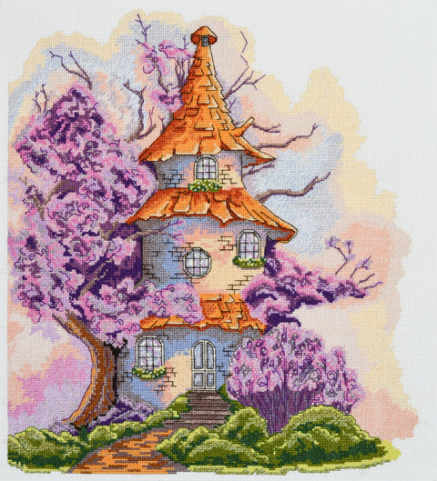 Abris Art kryželių rinkinys „Stebuklingi namai“, 27×30 cm, 18 ct su PRECIOSA karoliukais