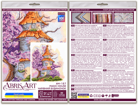 Abris Art kryželių rinkinys „Stebuklingi namai“, 27×30 cm, 18 ct su PRECIOSA karoliukais