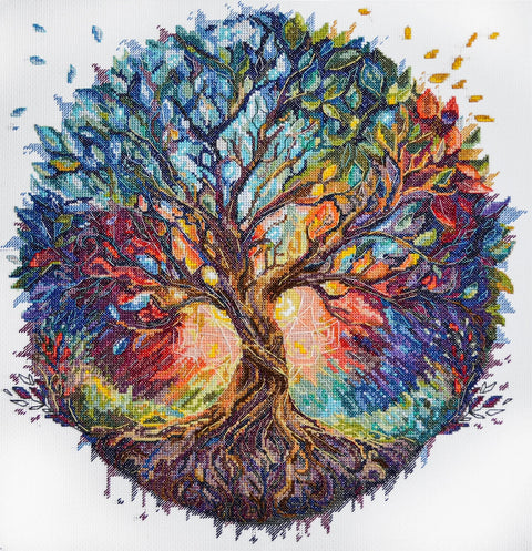 Siuvinėjimo kryželiu komplektas Abris Art „Visatos centras“ 35×36 cm (14 ct), 47 spalvų