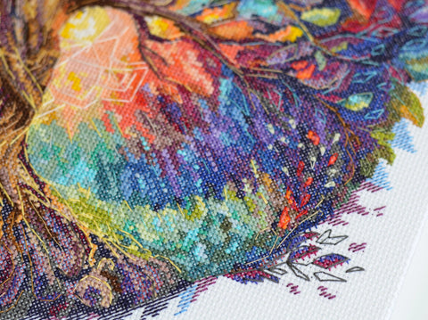 Siuvinėjimo kryželiu komplektas Abris Art „Visatos centras“ 35×36 cm (14 ct), 47 spalvų