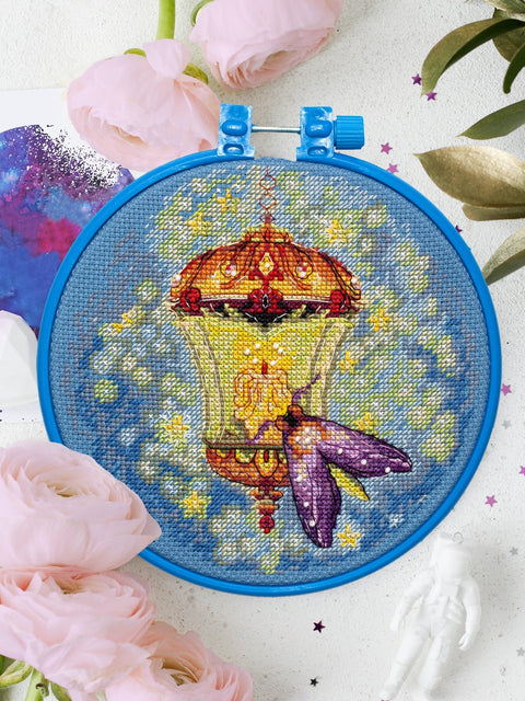 Kryželių rinkinys „Nakties grožis“ 14 ct (15×15 cm) su PRECIOSA karoliukais