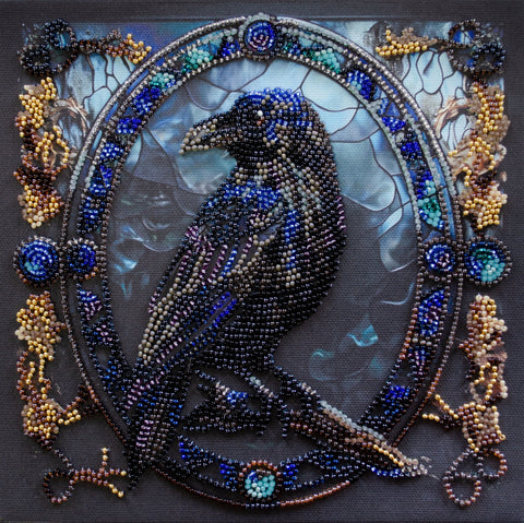 Abris Art siuvinėjimo karoliukais rinkinys „Nakties atspalvis“, 20 × 20 cm