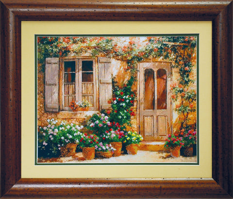 Siuvinėjimo karoliukais rinkinys „Kiemas“ su Preciosa karoliukais, 15 spalvų, 36×28,5 cm