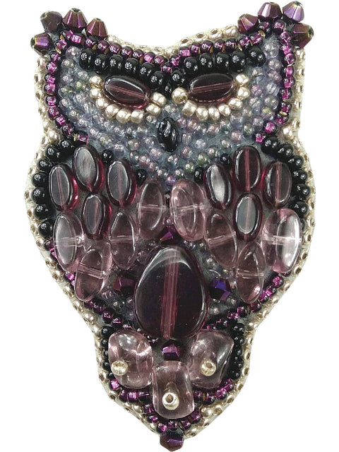 „Pelėda“ brošės siuvinėjimo rinkinys su Preciosa & Crystal Art karoliukais, 4×5 cm