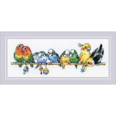 RIOLIS siuvinėjimo rinkinys „Parrots Cross“ papūgos, Nr. 2317
