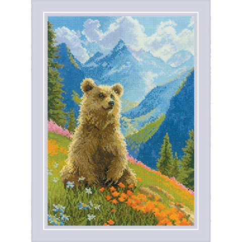 Siuvinėjimo kryželiu rinkinys „Nerangus meškiukas“ 21 x 30 cm