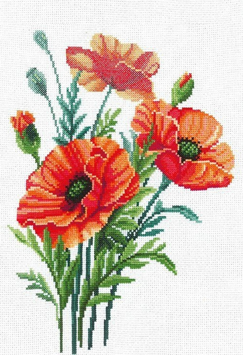 Aguonės (SANM - 34) — Andrianos siuvinėjimo komplektas 24×32 cm - kaSiulai.lt