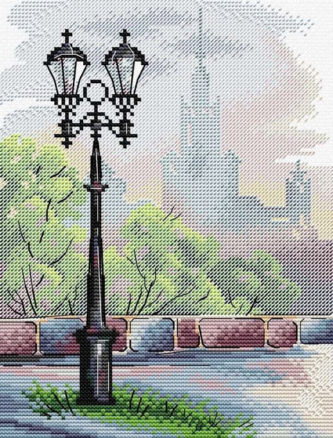 Aida 14 siuvinėjimo komplektas (kryželiu) — 19 spalvų, 22×17 cm - kaSiulai.lt