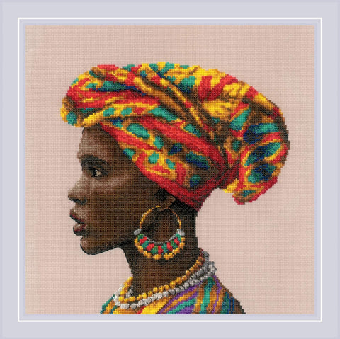 RIOLIS siuvinėjimo rinkinys "Amazing Women. Africa" Nr.2164 — 30×30 cm, 26 spalvų, 14 ct AIDA