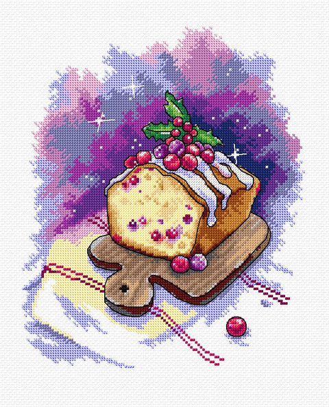 Crafting Spark siuvinėjimo rinkinys Tortas — Aida 16 ct 18×22 cm, 32 DMC spalvos