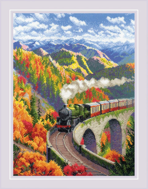 RIOLIS siuvinėjimo rinkinys "Autumn Express" Nr. 2211 (30×40 cm, 29 spalvų)
