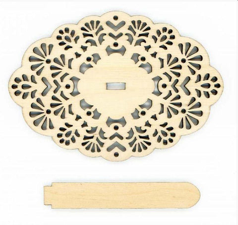 Ažūrinis dviejų dalių siuvinėjimo laikiklis 9x6 cm - kaSiulai.lt