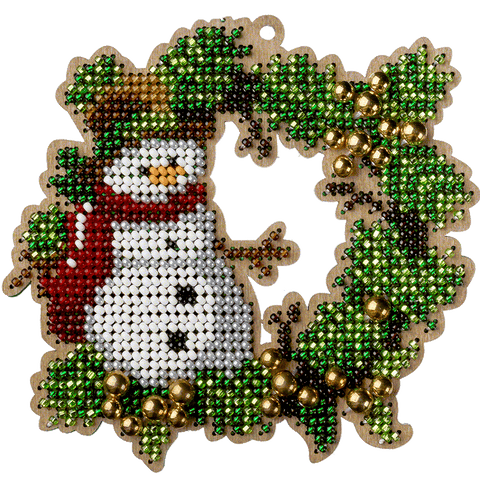 PRECIOSA karoliukų siuvinėjimo rinkinys ant medinio pagrindo, 10×10,5 cm — Wonderland Crafts