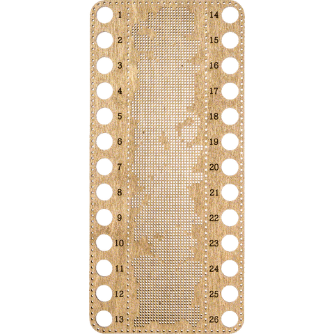 Perforuotas medinis siuvinėjimo ruošinys kryželiu 9,5×20 cm — be siūlų