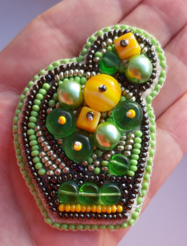 Charivna Mit Crystal Art — karoliukų siuvinėjimo rinkinys: ryški kaktuso sagė